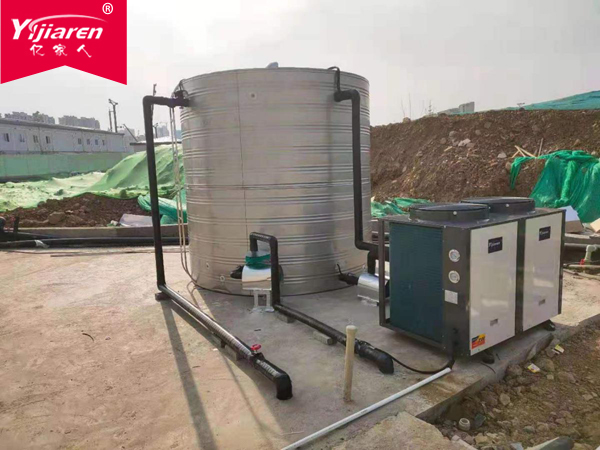 中铁建工南京项目部安装15吨空气能热水系统