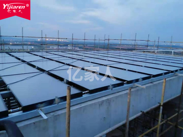 南昌某产业园安装空气能加平板太阳能热水系统