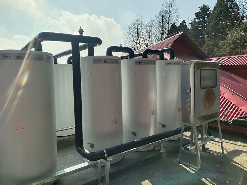 庐山酒店宾馆用cahp多水箱热泵热水项目
